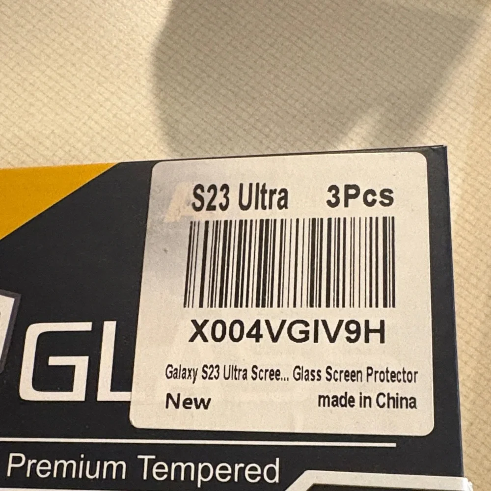 3 pack Tempered Glass Screen Protector for S23 Ultra - Black